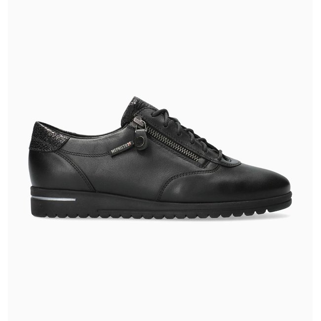 Baskets en cuir JOSY noir <span itemprop=