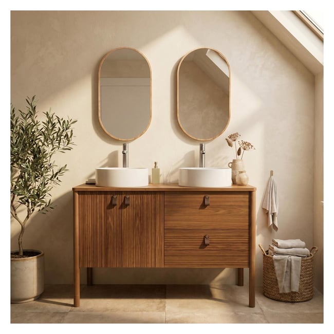 Meuble double vasque 120 cm vasques robinets miroirs JOY - MOB IN