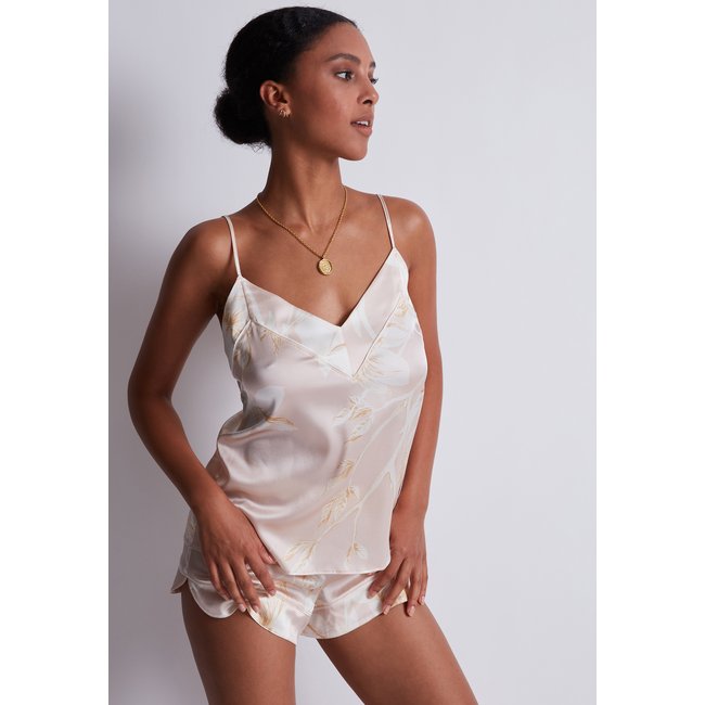 Top fines bretelles Silk By Night rose <span itemprop=