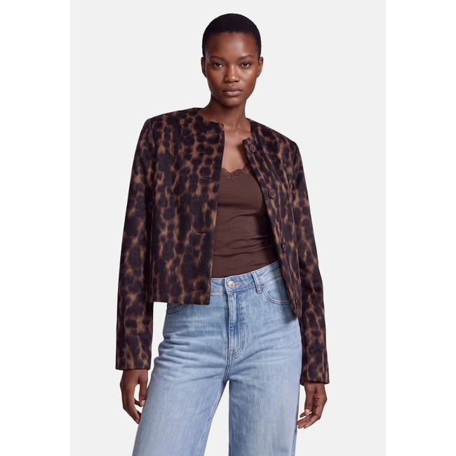 Blazer casual à motif jacquard brown/black <span itemprop=