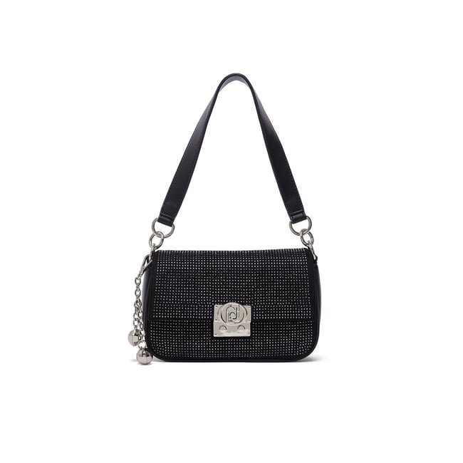 Sac porté épaule format petit avec charm noir <span itemprop=