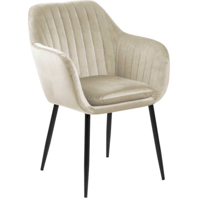 Chaise rembourrée à accoudoirs ELIDI en velours - RECOLLECTION