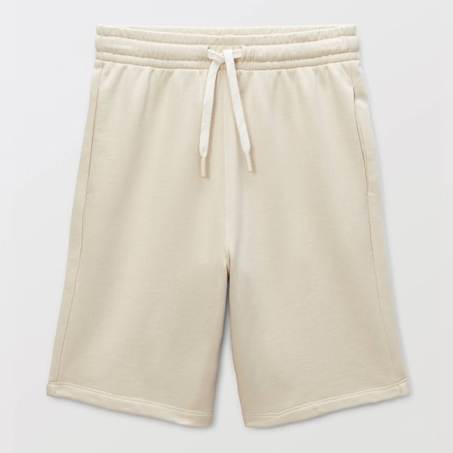 Bermuda élastiqué en molleton uni en coton BIO GOTS bones <span itemprop=