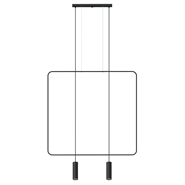 Suspension Acier Noir GU10 2 Rana Couleur noir <span itemprop=