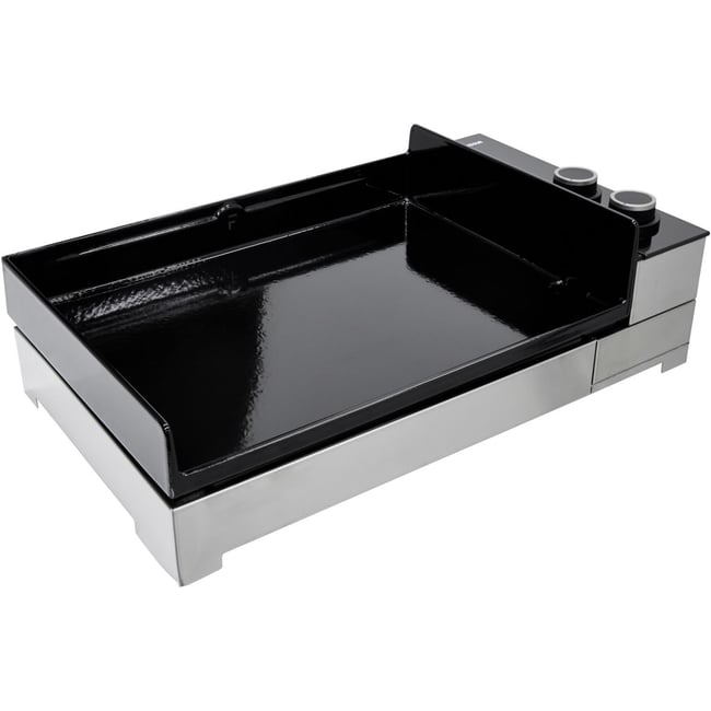 Plancha gaz Premium 60 Inox 2brûleurs à poser, 58.5x40.5 cm gris <span itemprop=