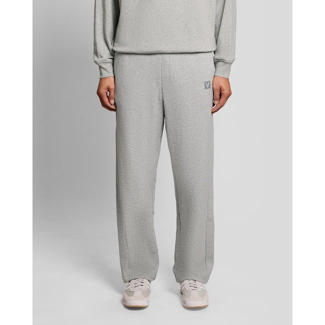 Pantalon de Jogging lounge jambe droite gris clair chiné <span itemprop=