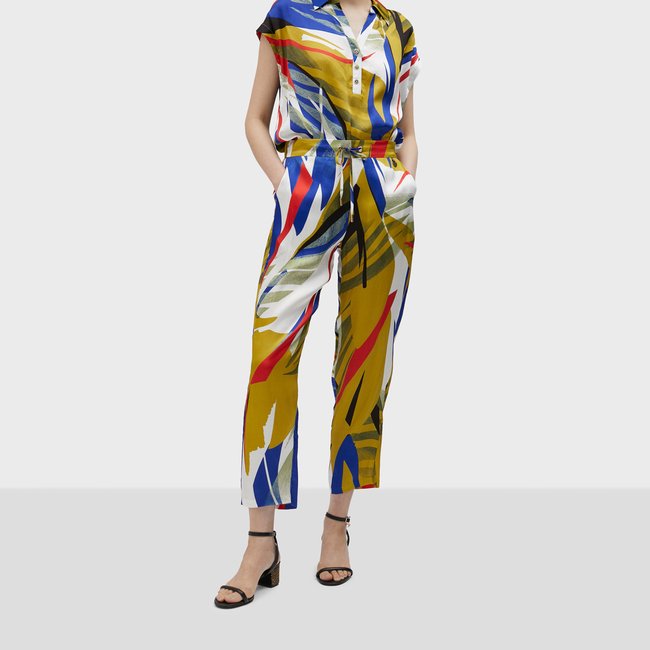 Pantalon chino avec cordon de serrage kaki clair <span itemprop=