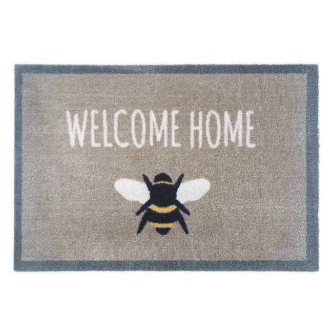 Bee Welcome Home Doormat, brown/white, MY MAT