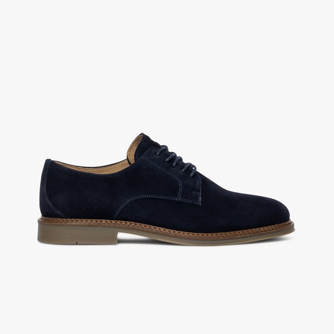 Derby en cuir DRISS bleu marine <span itemprop=