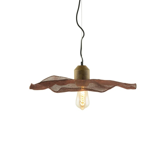 Suspension en cuivre crochetée à la main Couleur terracotta <span itemprop=