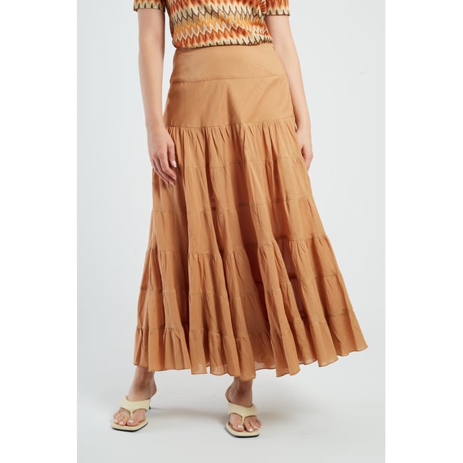 Jupe longue unie en coton DAHLIA - DERHY