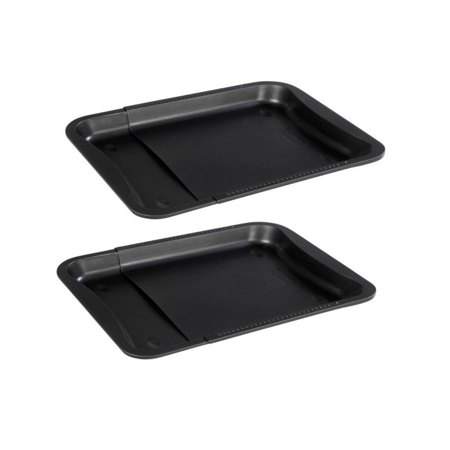 Lot de 2 moules à gâteaux 35-52/32/3 cm Black mettallic Black noir <span itemprop=