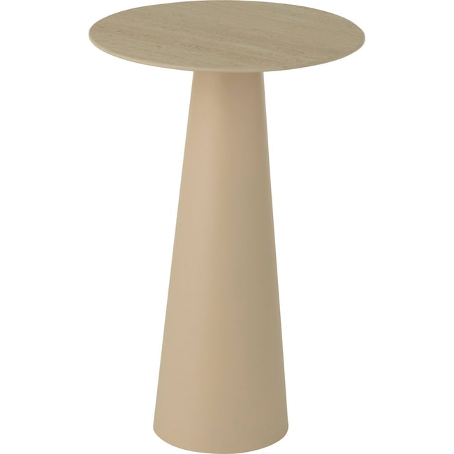 Table d'appoint colonne ronde en fer Couleur beige fer écru élégant <span itemprop=