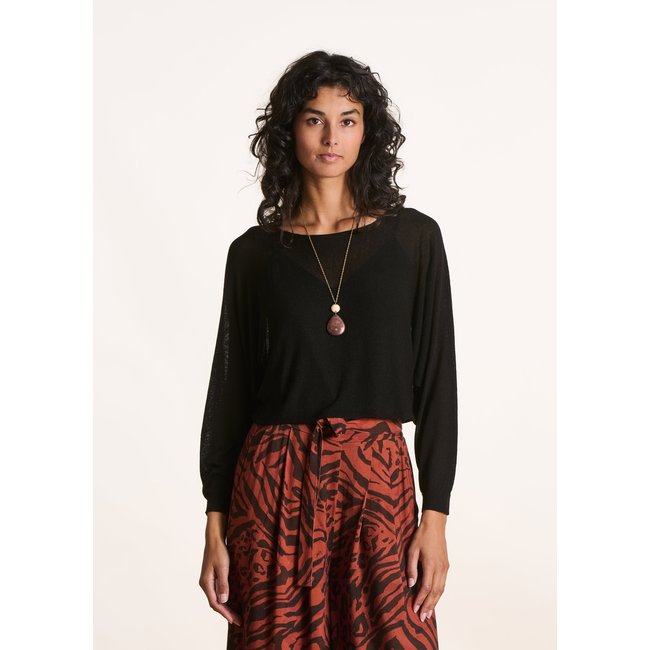 Pull court maille fine encolure bateau - LA FEE MARABOUTEE