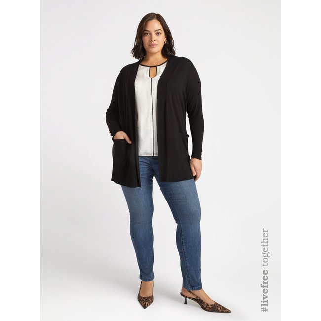 Cardigan long avec boutons au bas des manches - FIORELLA RUBINO