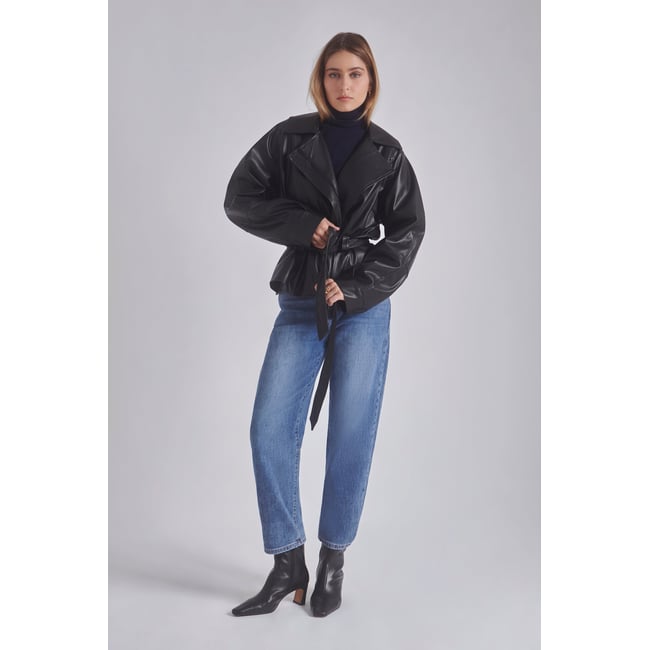 Veste similicuir JANIS noir <span itemprop=