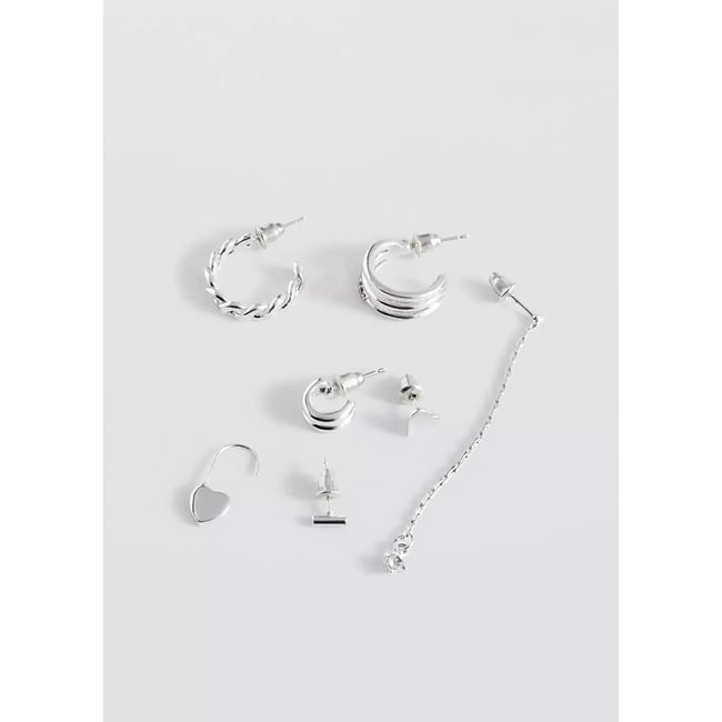 Lot 7 boucles d’oreilles combinées argent <span itemprop=