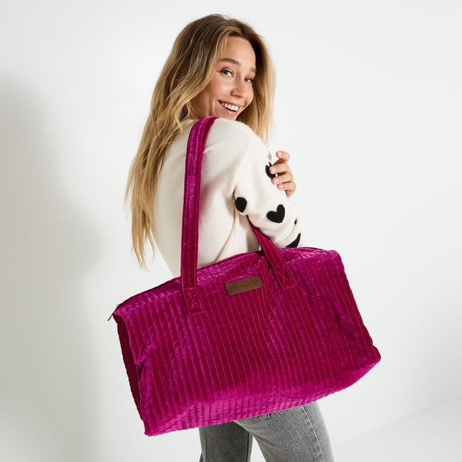 Grand Sac Fourre-Tout Femme 2025 En Velours Côtelé - Poche Ordinateur Portable, Idéal Travail, Université, Voyage Quotidien