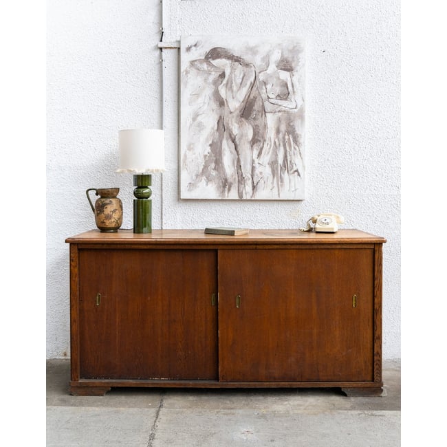 Buffet industriel Gilbert N°74 - Bon état Couleur bois fonce <span itemprop=