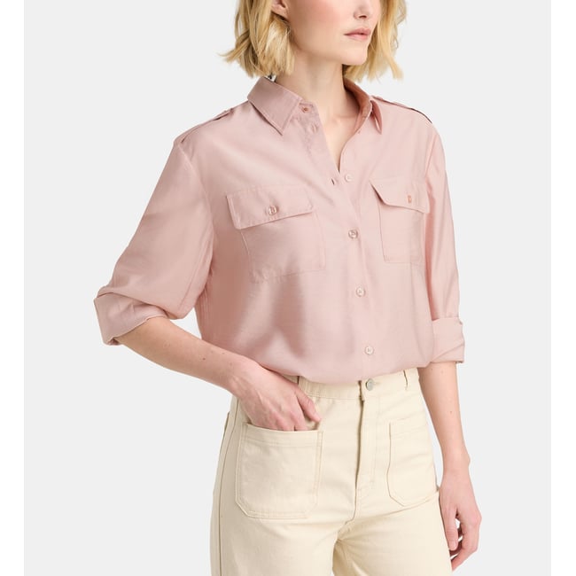 Chemise droite eva lyo rose blush <span itemprop=