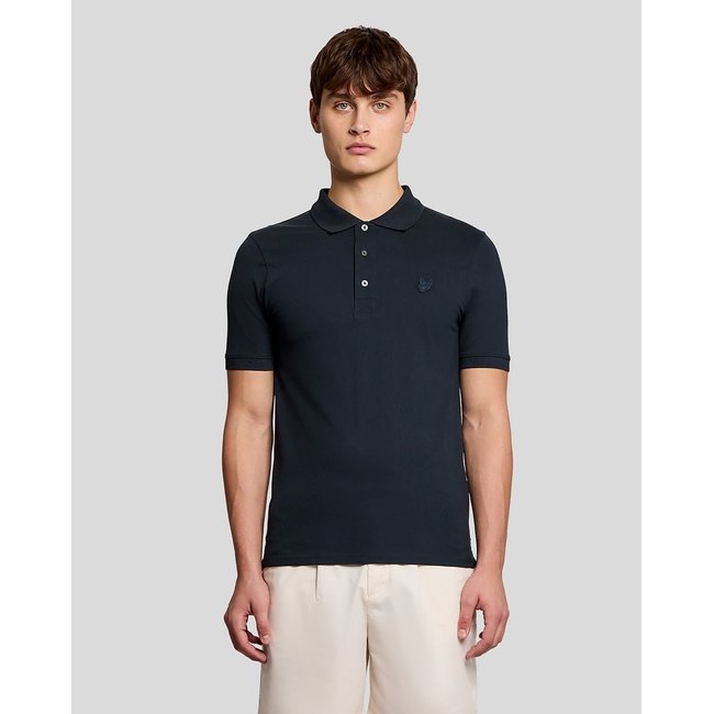 Polo en coton superfine bleu foncé marine <span itemprop=