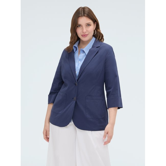 Blazer à manches trois-quarts bleu <span itemprop=