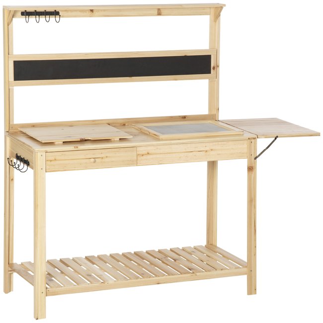 Table de rempotage multi-équipée bois sapin - OUTSUNNY