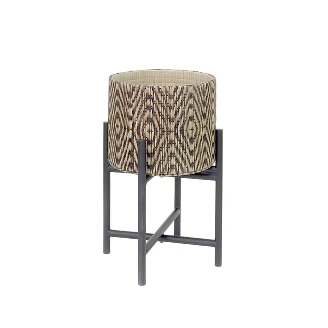 Cache pot sur pieds, YORI Couleur marron <span itemprop=