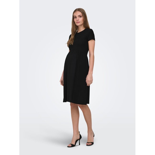 Robe OLMMALAYA Robe midi noire - black <span itemprop=