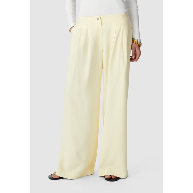 Pantalon de tailleur jaune pâle <span itemprop=