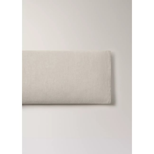 Taie d'oreiller lin lavé 45x110 cm sable <span itemprop=