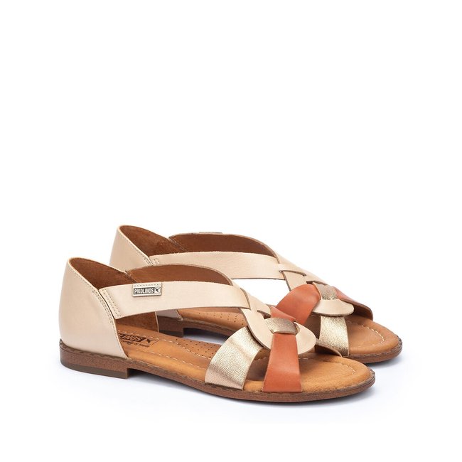 Sandalen Algar aus Leder weiss/cognac <span itemprop=