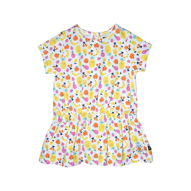 Robe reginette manches courtes bebe blanc <span itemprop=