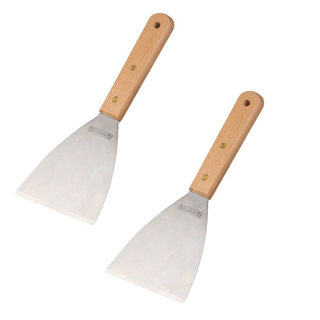 Ensemble de 2 Spatules pour plancha 23 cm gris <span itemprop=