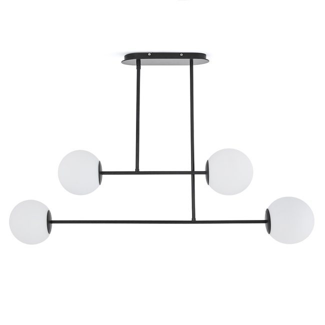 Atea Metal & Opaline Glass Ceiling Light, black, LA REDOUTE INTERIEURS
