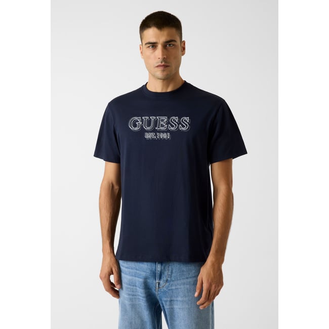 T-Shirt À Logo Brodé bleu foncé <span itemprop=