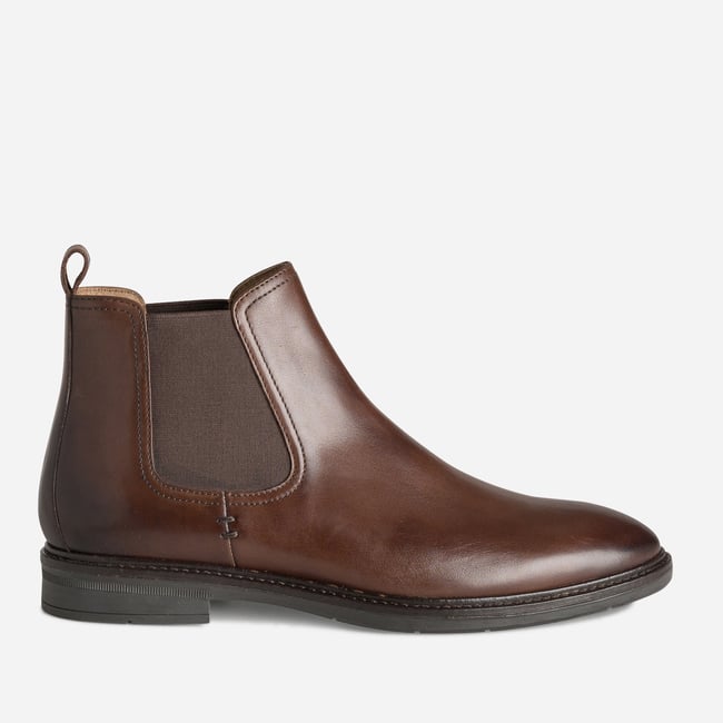 Boots en cuir LEOPOLDIN marron <span itemprop=