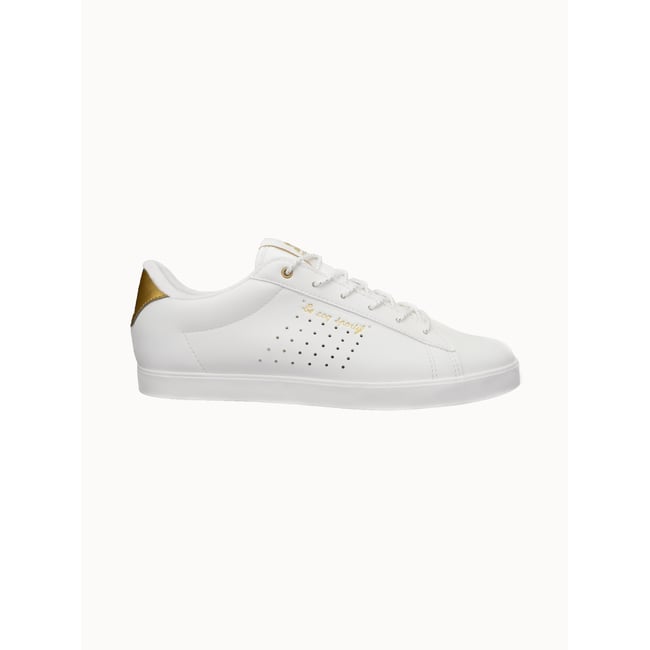 Sneakers avec détails perforés Lucie optical white/gold <span itemprop=
