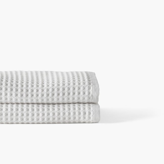 Drap de bain coton bio QUADRO blanc <span itemprop=