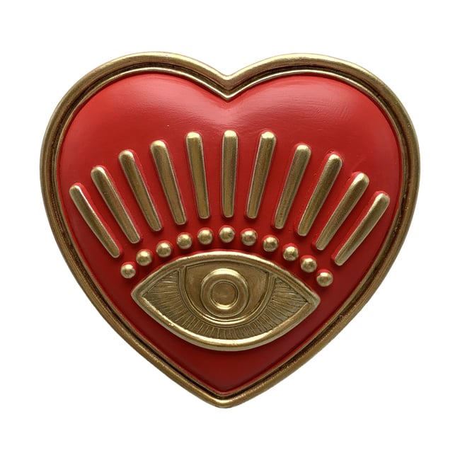 Déco murale coeur oeil 10.5x10.5cm Couleur rouge <span itemprop=