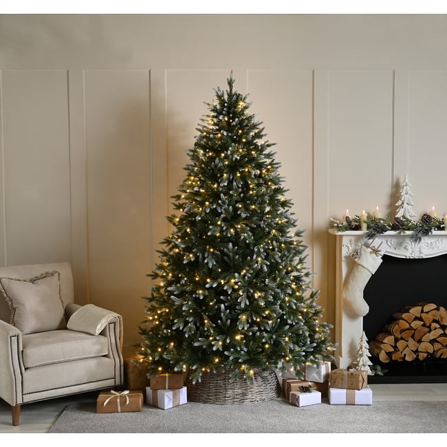 180cm Frosted Belvedere Pink Christmas Tree with LED Lights, white, SO'HOME