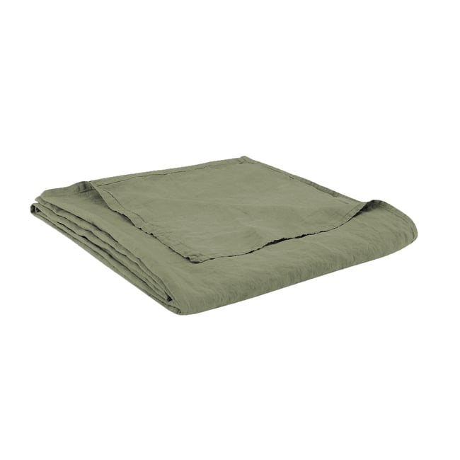 Drap plat en lin lavé, NATURELLEMENT LIN - BLANC CERISE