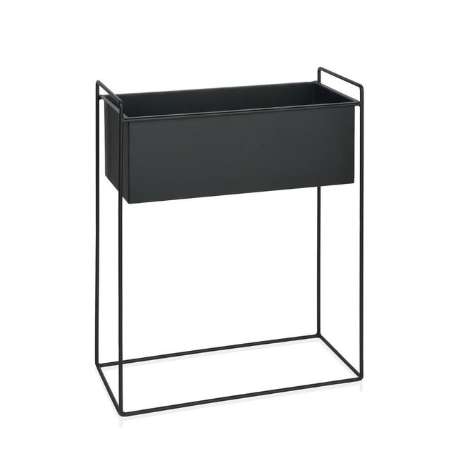 Jardinière sur Pied en Métal Noir Couleur noir <span itemprop=