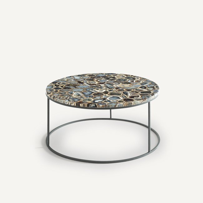 Anaximène Agate and Metal Coffee Table, agate blue, AM.PM