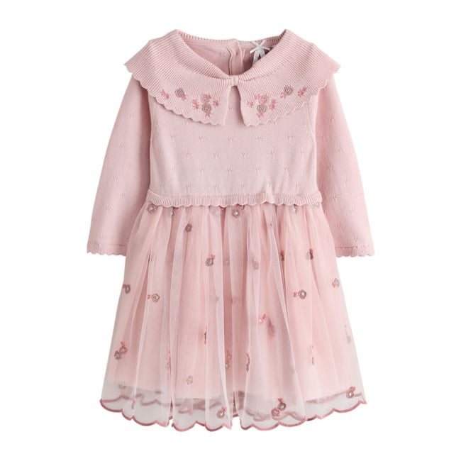 Robe grandes occasions avec nœud au col rose <span itemprop=