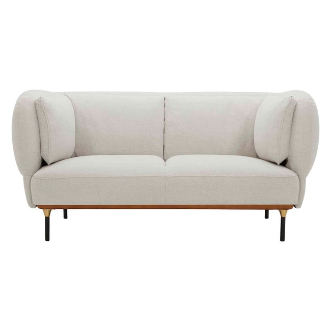 Canapé 2 Places Velours Isée Couleur gris clair <span itemprop=