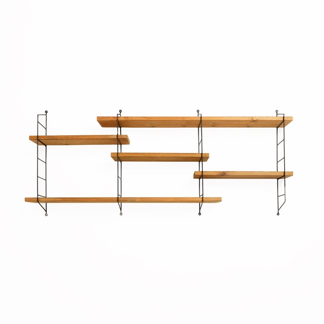 Étagère murale bois massif marron clair - DEMIAN Couleur chêne <span itemprop=