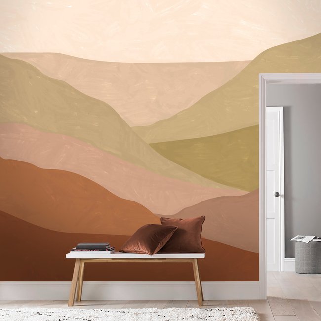 Papier peint panoramique Paysage de Dunes Couleur marron <span itemprop=