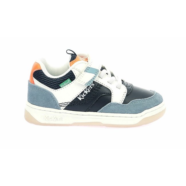 Baskets en cuir Kickarting bleu/blanc <span itemprop=