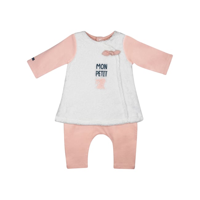Combirobe margaux maille sucre d'orge rose <span itemprop=